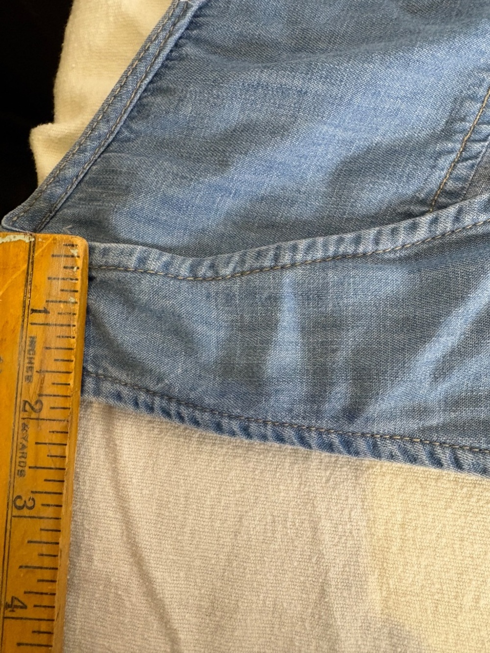 Knox Rose Chambray Denim Jumpsuit Button Front Tie Waist Sleeveless Women's Sz L - Picture 4 of 6